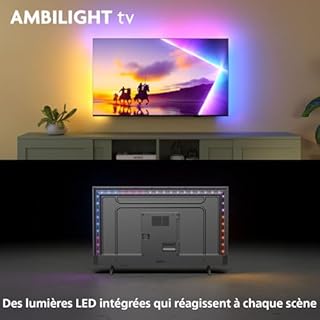 Philips Ambilight 50PUS8500 4K LED Smart TV - Écran 50 Pouces avec Plateforme Pixel Precise Ultra HD, Titan OS et Son Dolby Atmos, Compatible Alexa et Assistant Vocal Google