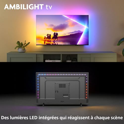 Philips Ambilight 43PUS8500 4K LED Smart TV Écran 43 Pouces avec Plateforme Pixel Precise Ultra HD Titan OS et Son Dolby Atmos Compatible Alexa et Assistant Vocal Google - vue 2