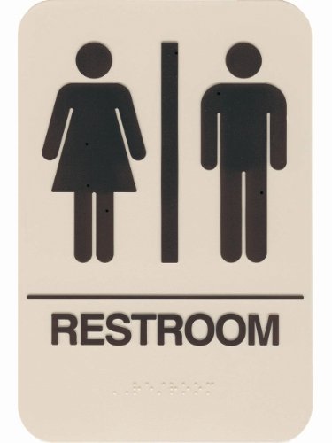 Sign graphique tactile Ada Comptoir signalisation relief panneau taupe noir 15,2x22,9 cm