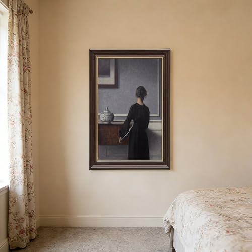 Impression sur toile Wilhelm Hammershoi avec cadre 20x30 cm - 3
