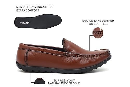 Image of ARAMISH Genuine Leather Loafers Shoes for Men