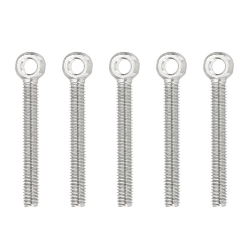 PATIKIL Bulloni Ad Occhio Con Spalla Di Sollevamento M6x54mm, 5 Pcs Bulloni Filettati Con Anello Di Sollevamento In Acciaio Inossidabile 304 Per Sospensione Valvole Fissaggi, Argento