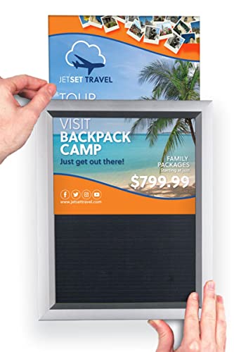 Displays2go Set of 10, Silver Aluminum Poster Frames with Slide-in