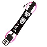 The GNAR Premium Surfboard Leash, Black Nylon with Stainless Steel Swivel System, Padded Ankle Strap, Quick-Release Cuff, Heavy-Duty Urethane Cord for Surfing (Pink, 8ft)