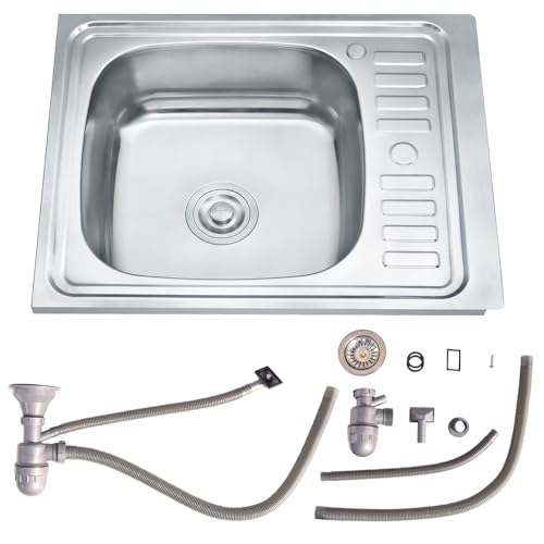 Melko Küchenspüle Einzelbecken Eckspüle Edelstahl Küche Spülbecken...