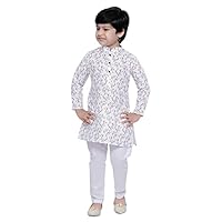 Tathastu Boys Festive Cotton Kurta Set -KS1334C-6-White