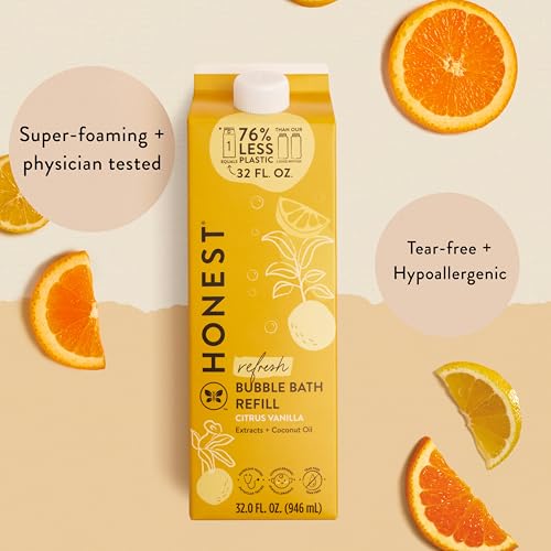 Image of The Honest Company Bubble Bath, Tear-Free, Citrus Vanilla Refresh, 32 fl oz