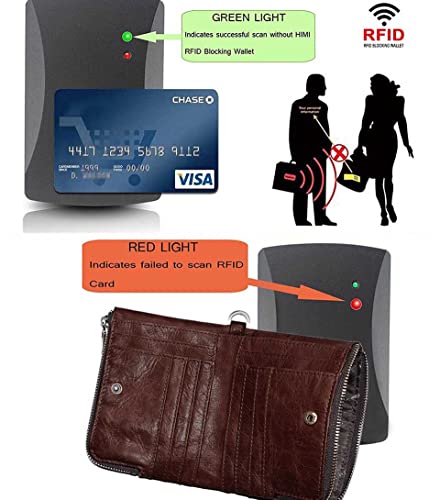 Mens Wallet with Chain Genuine Leather RFID Blocking Wallet Bifold Double Zipper Coin Pocket with Credit Card Holder and Zipper Coin Pocket Purse Slim Purse with 12 Card Holder (Black)4