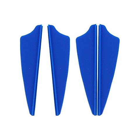 Mangobuy 100 pcs 2" Shield Plastic Blue Arrow TPU Fletching Vane Archery Bow For Hunting Cover