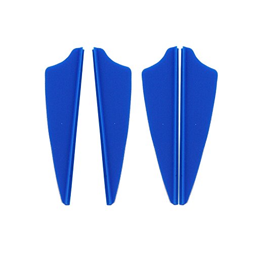 Mangobuy 100 pcs 2" Shield Plastic Blue Arrow TPU Fletching Vane Archery Bow For Hunting