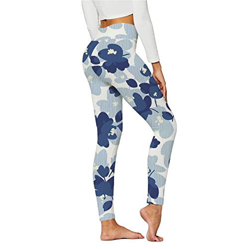Generisch Pantalones de fitness largos para mujer, color negro, pantalones de yoga para mujer, cintura alta, pantalones de yoga estampados, fruncidos, abdomen, pantalones de entrenamiento, elásticos