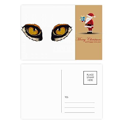 Cartes postales renard et œil de père Noël pour correspondance hivernale et vœux