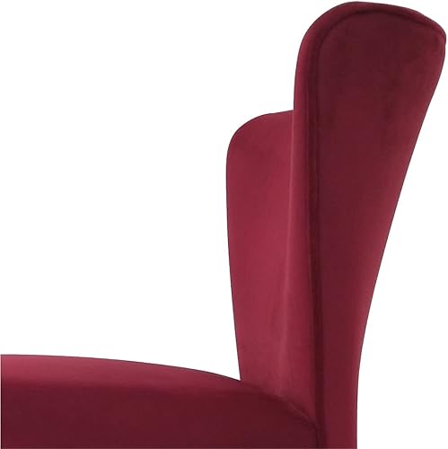 Miniatura 7 de FurniutreR Glam - Juego de 2 sillas tapizadas de madera maciza para sala de estar, recepción, comedor, color rojo