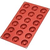 Molde de chocolate Mini Donut Mould 18 Moldes de chocolate de cuadrícula Moldes de silicona de bricolaje de microondas resistentes a la temperatura para el cubo de hielo, galletas, gelatina.