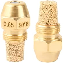 2 Pcs Solid Oil Burner Nozzle 0.65-80 B, 80 Degree Spray Angle, Brass Oil Furnace Nozzle kit for Oil Furnace and Beckett Burner Parts