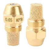 2 Pcs Solid Oil Burner Nozzle 0.65-80 B, 80 Degree Spray Angle, Brass Oil Furnace Nozzle kit for Oil Furnace and Beckett Burner Parts