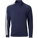 adidas Golf Men's 3 Stripes 1/4 Zip Layering Top, Navy, Large