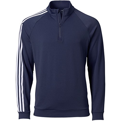 adidas Golf Men's 3 Stripes 1/4 Zip Layering Top, Navy, Large