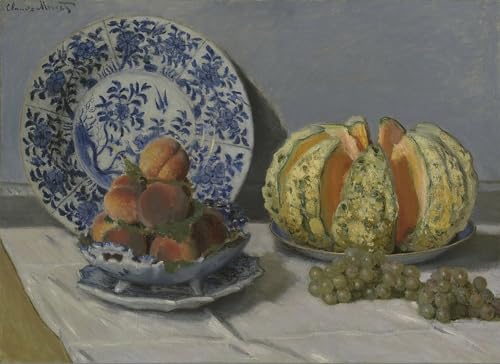 Peinture sur toile nature morte au melon Monet pour habiller un mur vide