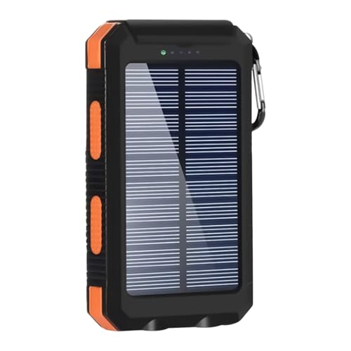 Batterie Externe Solaire - Power Bank 20000mAh sans Fil Portable | Charge Rapide avec Lampe Torche, Boîtier Étanche Résistant Poussière Choc pour Camping Randonnée Voyage Téléphone Extérieur Urgence
