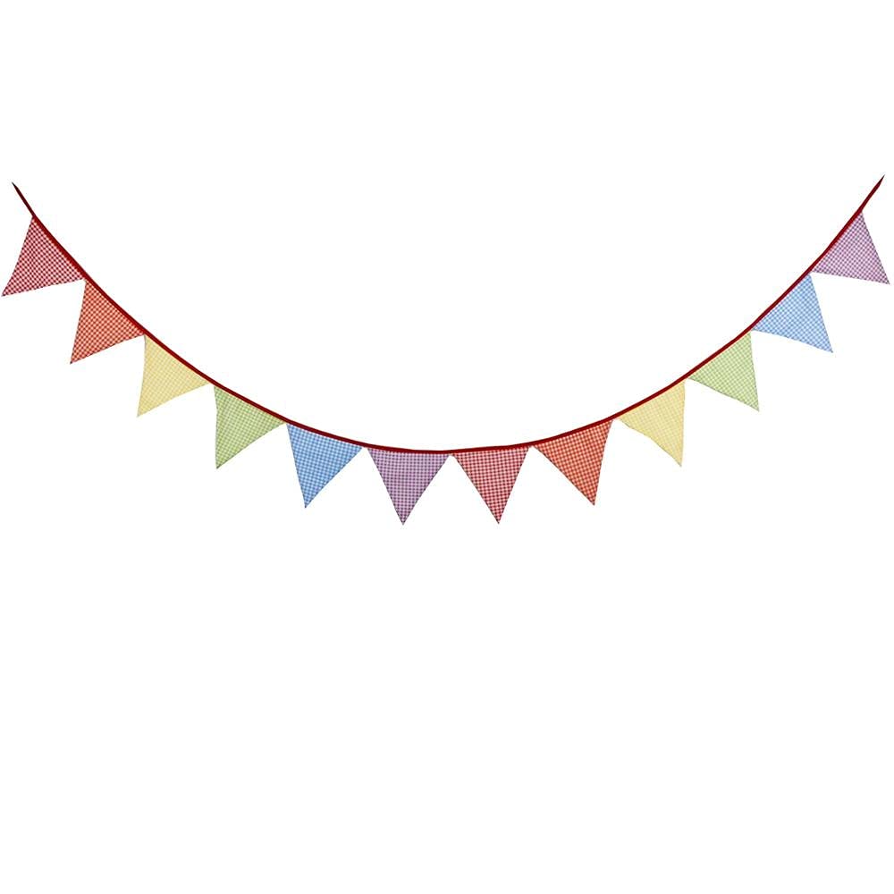 Die Herbstflagge, Wimpelkette aus Stoff mit Regenbogen-Aufdruck, 12 Stück, 3,2 m, mehrfarbig, Party-Dekoration(No077)