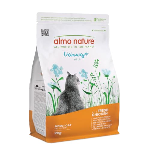 Almo Nature Urinary Help - Crocchette Gatto con Pollo Fresco - Supporto al Sistema Urinario con Glucosamina e Ridotti Livelli di Magnesio, Calcio e Fosforo - Sacco da 2kg