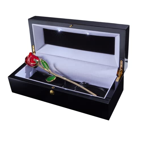 Eternal Rose Pearl Collection - Real 24K Gold Dipped Rose - Gift For Her - Mother's Day (Crimson Love) #TOP5