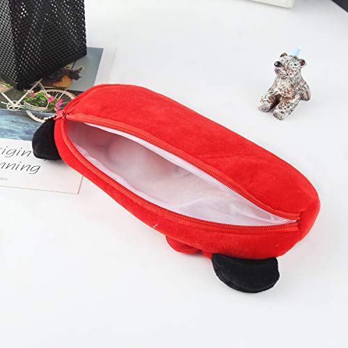 Image of HSYHERE Creative Cute Lovely Funny Happy Animals Bear Frog Face Fruit Strawberry Watermelon Soft Stuffed Surface Clothes Zipper Pencil Box Pencil Case Pencil Holder Pouch Pen Bag - Bear