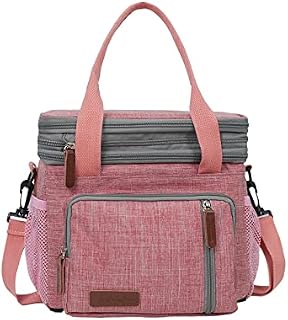 H&Wanss Insulated Lunch Bag for Women Cooler Lunch Box Men Leakproof Tote with Handle Shoulder Strap for Work Picnic (Pink)