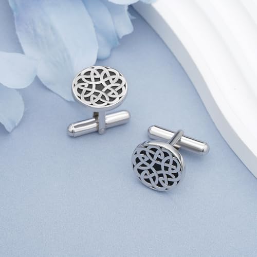 Gemelos para hombre en plata 925 nudo celta miniatura 3