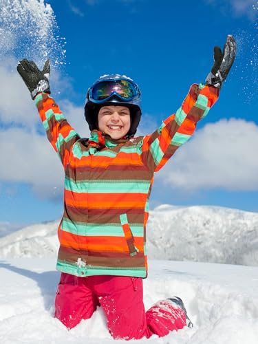 Image of Honoson 2 Pairs Kids Snow Gloves, Winter Waterproof | for Outdoor Snowboard Sledding, Warm Fleece Lining, Windproof, Adjustable Wrist Strap, Youth Cold Weather Ski Glove