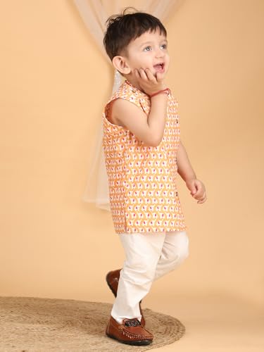 Image of POLKA TOTS Pure Cotton New Born Dress | Ultra-Soft, Breathable & Lightweight Sleeveless Jhabla Pant Set for Baby Boys & Girls | Baby Summer Clothes | Traditional Jabla & Pyjama Set for Newborns