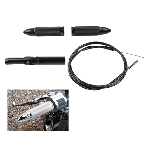 Poignée d'accélérateur de moto 7/8 en aluminium noir robuste