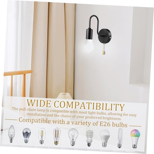 Aplique de pared E26 SHINEOFI con cadena para iluminar pasillos oscuros sin obras 3
