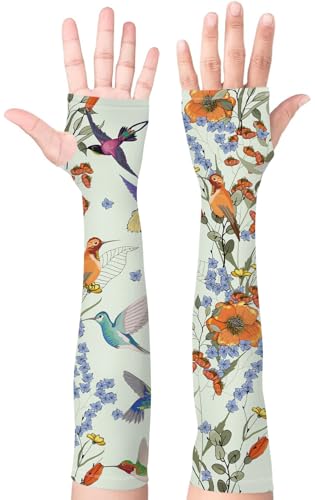 Image of Bebila Gardening Sleeves for Women Farm UV Sun Protection Anti-Scratch Cooling Sleeves with Thumb Hole Arms Cover Outdoors