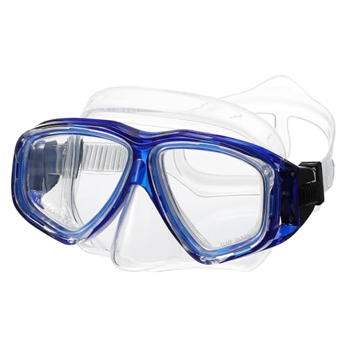 PATIKIL Swim Goggles with Nose Cover, Silicone Scuba Diving Mask Anti-Fog Snorkel Dive Goggles Snorkeling Dive Mask Gear for Youth Junior Adult Scuba Diving, Blue
