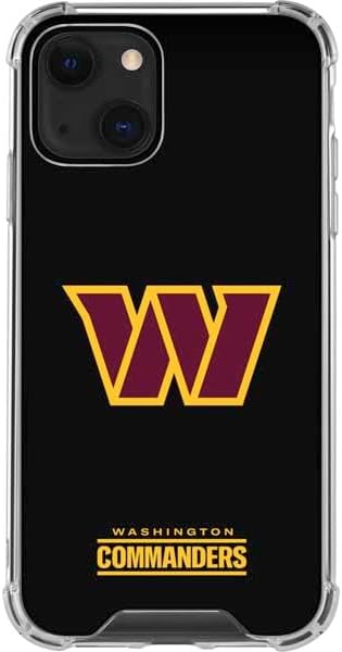 Skinit Clear Phone Case Compatible with iPhone 13 - Officially Licensed NFL Washington Commanders Black Background Design