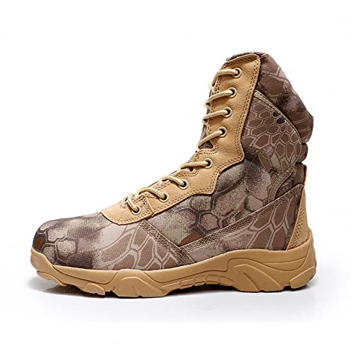 Tebapi Men Military Tactical Boots Backpacking Outdoor Hiking Camping Climbing Trekking Camouflage Ankle Boot Army Shoes Combat Waterproof Side Zipper4