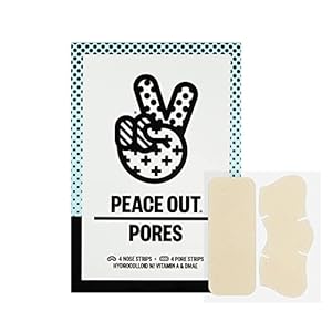 PEACE OUT Skincare Pores. Hydrocolloid Pore-Refining Nose and Face Strips with Vitamin A to Shrink Enlarged Pores and Remove Blackheads (4 pore and 4 nose strips)