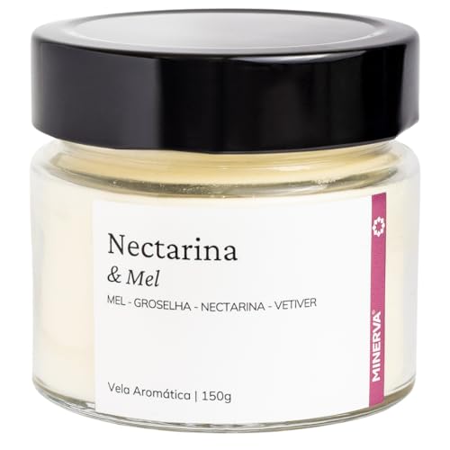 MINERVA - Vela Aromática Perfumada Aroma de Nectarina e Mel Floral Adocicado - 150g