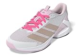 adidas Women's Adizero Ubersonic 5 Tennis, White/Ash Pearl/Lucid Pink, 8