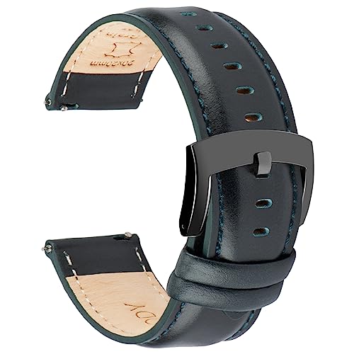 OTTOODY Leather Watch Bands Quick Release, Elegant Top Grain Leather Watch Straps for Men & Women, Choice of Color & Width - 18mm, 19mm, 20mm, 21mm or 22mm Wristbands Bracelet for Watch & Smartwatch