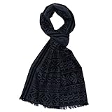 Masse : 32 cm x 180 cm Lorenzo Cana Eleganter Herrenschal jacquardgewebter Schal Tuch Anthrazit Grau Schwarz Schaltuch 32 cm x 180 cm 9320211