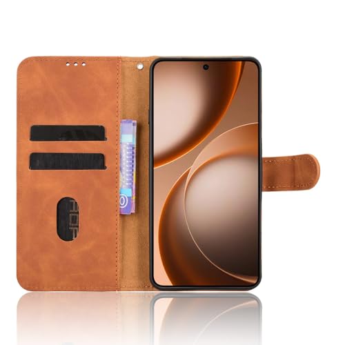 Image of for Oppo Find X9 Ultra 5G Leather Case Skin Feel Anti Drop Wallet Stand Flip Phone Cover - Brown