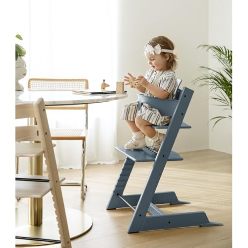 Stokke, Sedia Tripp Trapp, Blu Fiordo, Regolabile, Evolutiva Per Neonati, Bambini E Adulti, Pratica, Comoda Ed Ergonomica, Design Senza Tempo - 2