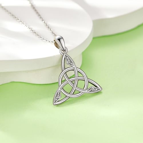 Nœud de la trinité celtique collier en argent symbole d'amour - 2