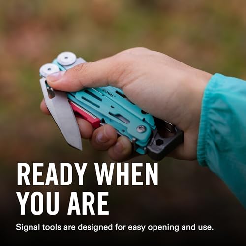 Image of LEATHERMAN, Signal, 19-in-1 Multi-tool for Outdoors, Camping, Hiking, Fishing, Survival, Durable & Lightweight EDC, Made in the USA, Aqua /Silver