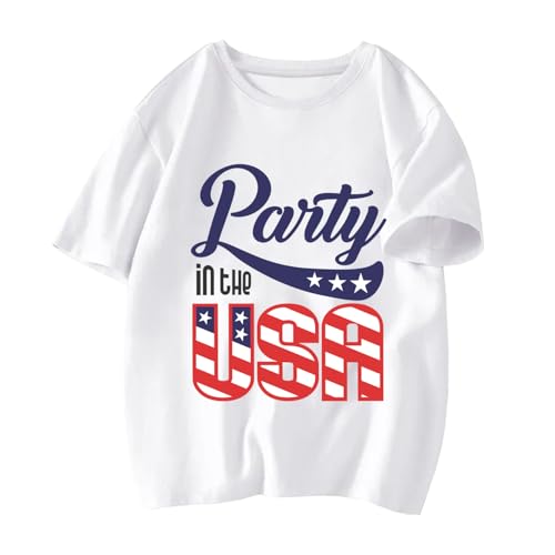 Image of Boys 4th of July Shirts-Toddler Girls Patriotic American Flag Tees Kids Memorial Day USA T-Shirts 2-7T