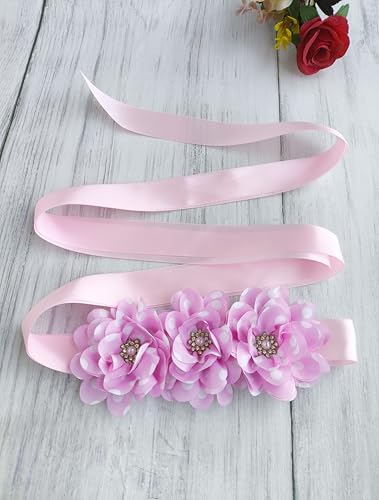 Flower Girl Sash Belt for Dresses Rhinestones Flower Sash Belt4