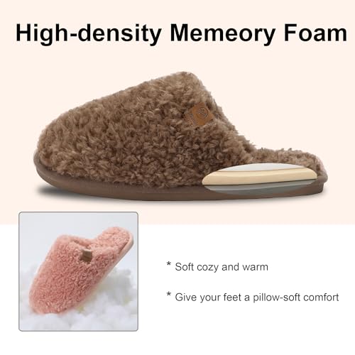 Image of Micolin Slippers For Women Men Fuzzy Winter Warm With Memory Foam House Comfort Fluffy Lining Anti-Skid Cute Indoor Outdoor Shoes
